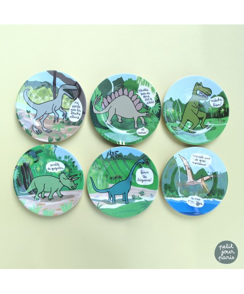 SET OF 12 DINOSAURE PLATES