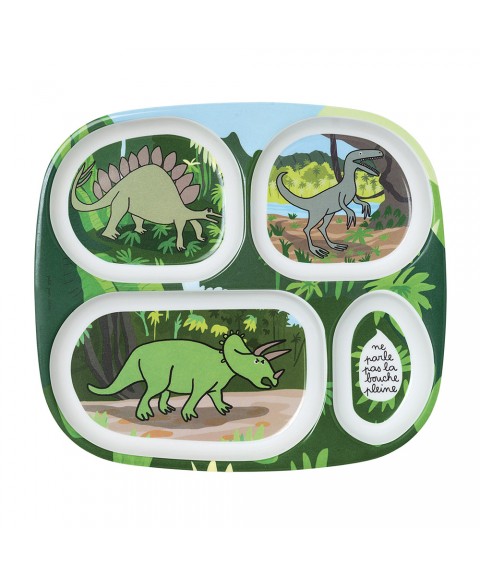 4-COMPARTMENT SERVING TRAY LES DINOSAURES