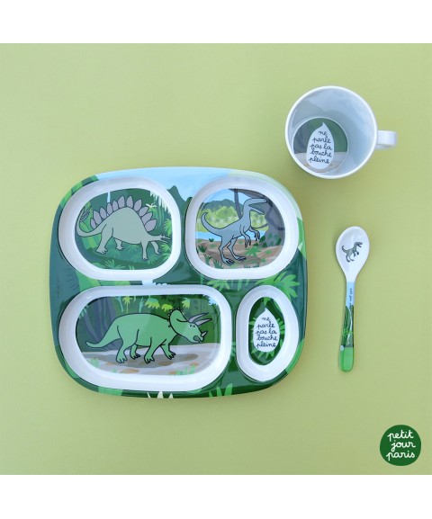 4-COMPARTMENT SERVING TRAY LES DINOSAURES