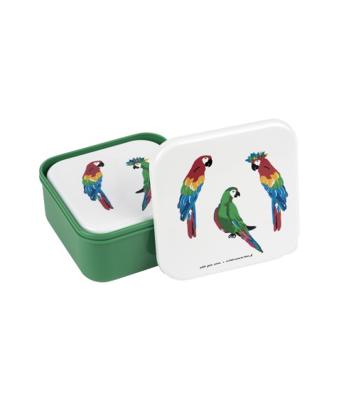 SET OF 3 LUNCH BOXES LES PERROQUETS