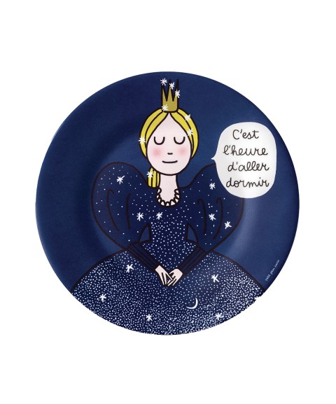 DESSERT PLATE PRINCESS ''C'EST L'HEURE D'ALLER DORMIR'' Ø 20cm