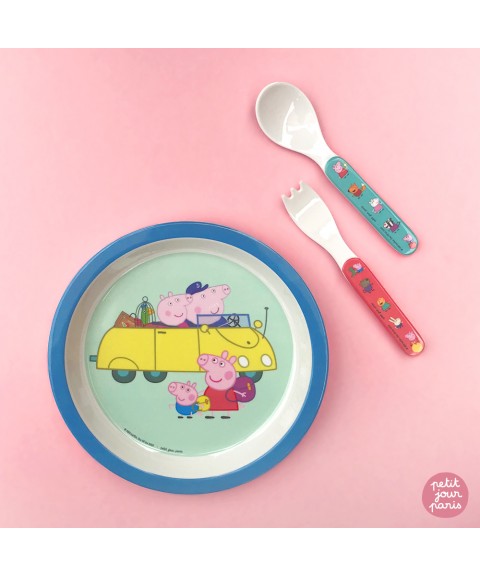 ASSIETTE BÉBÉ PEPPA PIG AVEC LES GRANDS PARENTS Ø 18cm