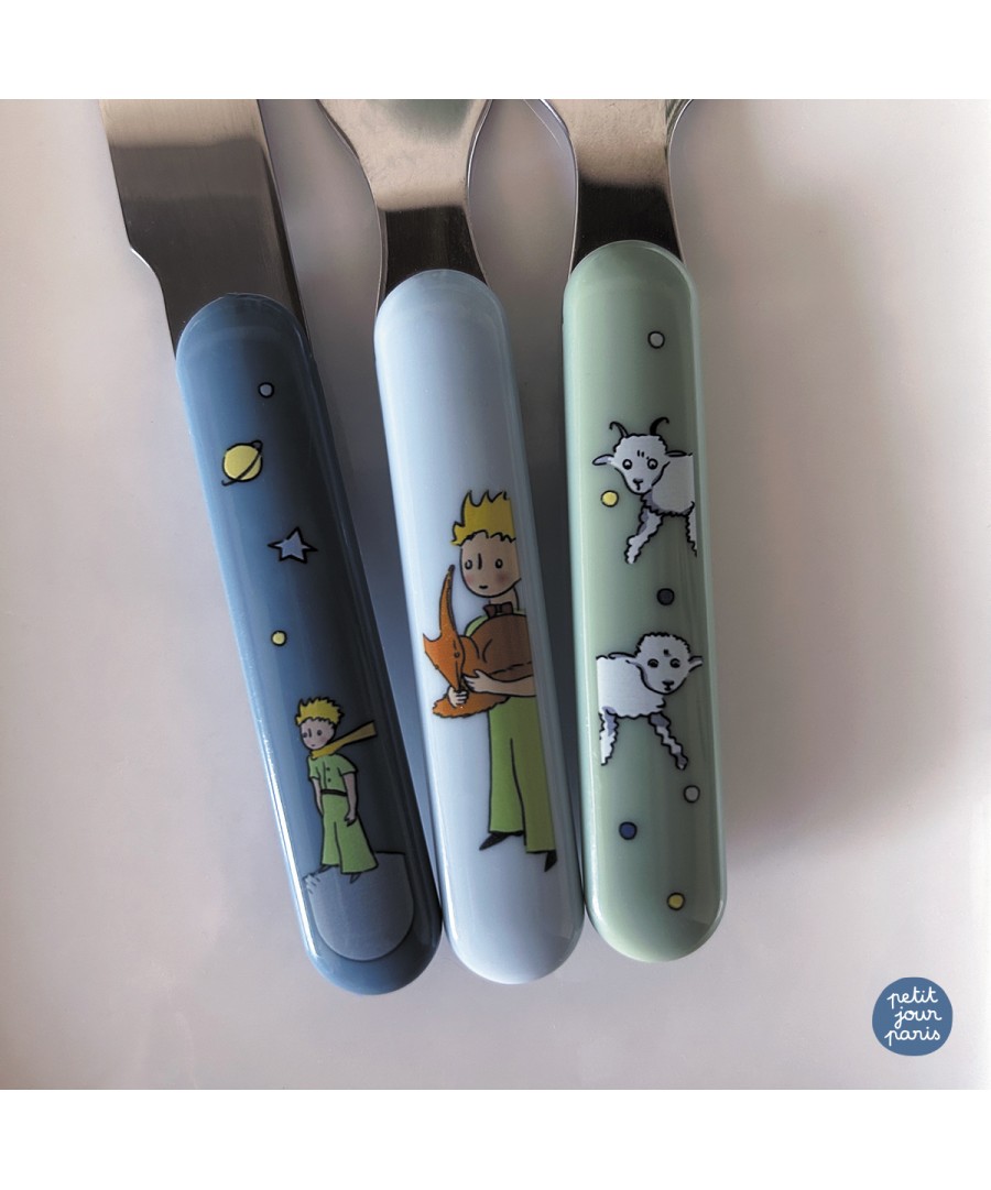 Set 3 Couverts Le Petit Prince - Inox/plastique | Pour Enfants | Fourchette, Couteau, Cuillère | DIY