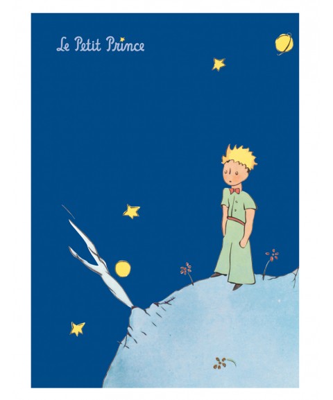 GRAND CAHIER À RABATS LE PETIT PRINCE BLEU FONCÉ