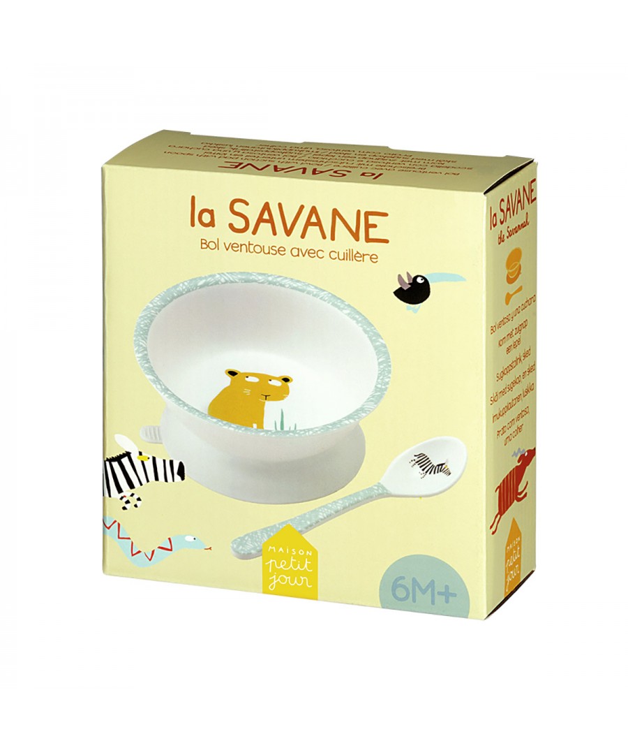 BOWL WITH SUCTION PAD AND SPOON LA SAVANE