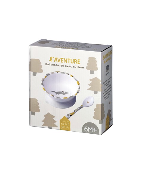 BOWL WITH SUCTION PAD AND SPOON L'AVENTURE