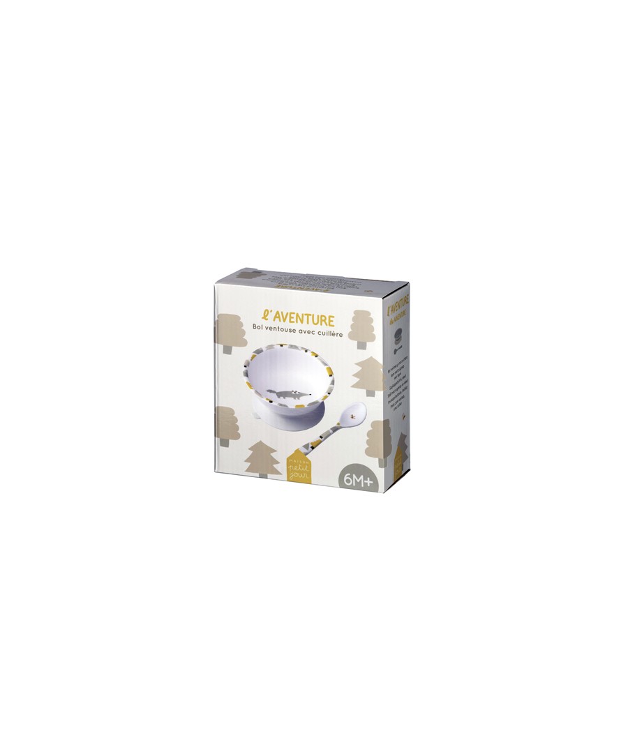 BOWL WITH SUCTION PAD AND SPOON L'AVENTURE
