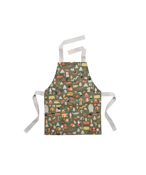 COATED COTTON APRON GREEN L'AVENTURE