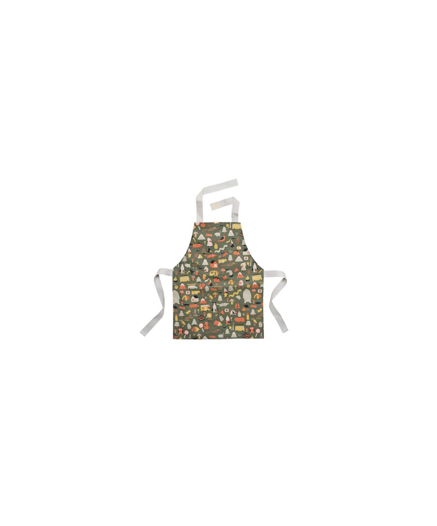 COATED COTTON APRON GREEN L'AVENTURE