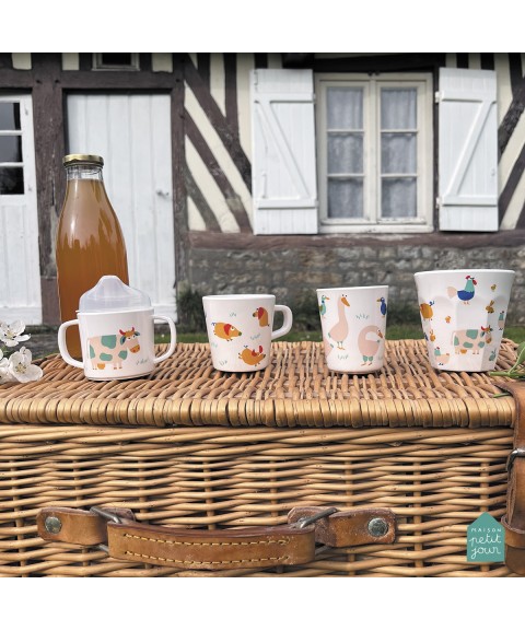 LEARNING CUP WITH ANTI-SLIP BASE LA FERME