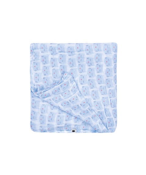 LANGE 120 X 120 CM LES CHATS BLEU 