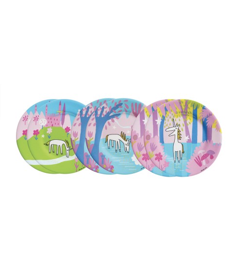 SET OF 6 DESSERT PLATES LES LICORNES
