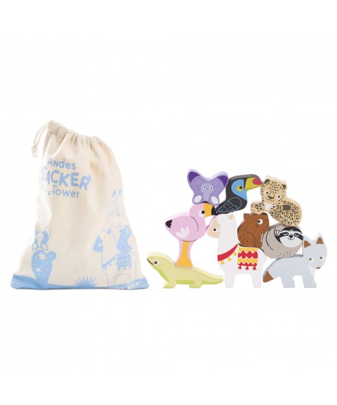 ANDES STACKING ANIMALS & BAG - 10 PIECE