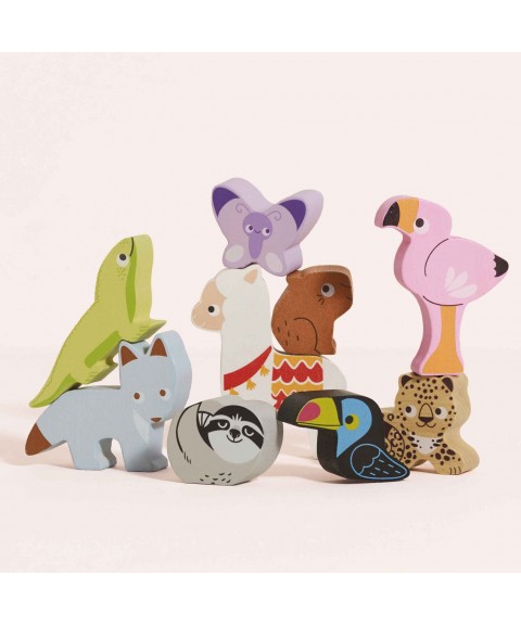 ANDES STACKING ANIMALS & BAG - 10 PIECE