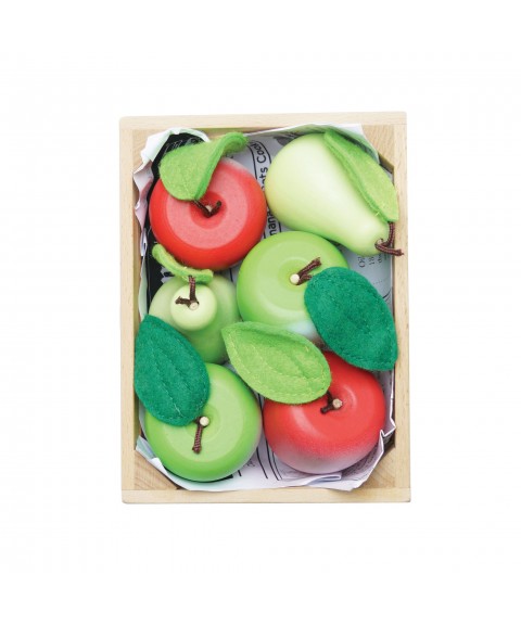 ORCHARD FRUITS WOODEN MARKET CRATE - 7 PIECE