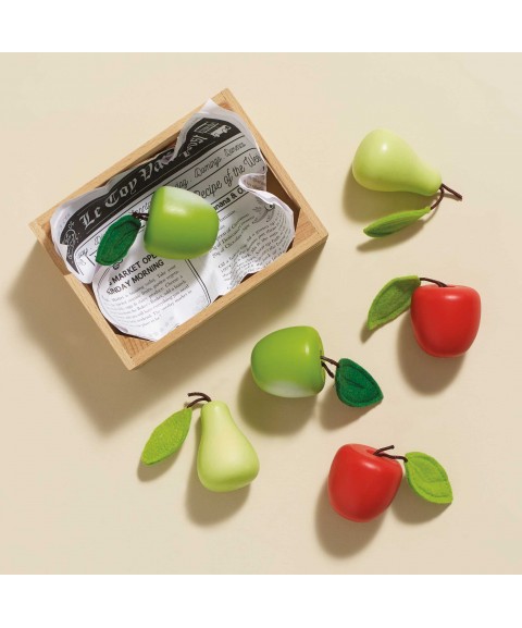 ORCHARD FRUITS WOODEN MARKET CRATE - 7 PIECE