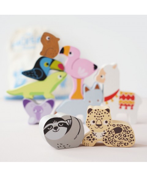 ANDES STACKING ANIMALS & BAG - 10 PIECE