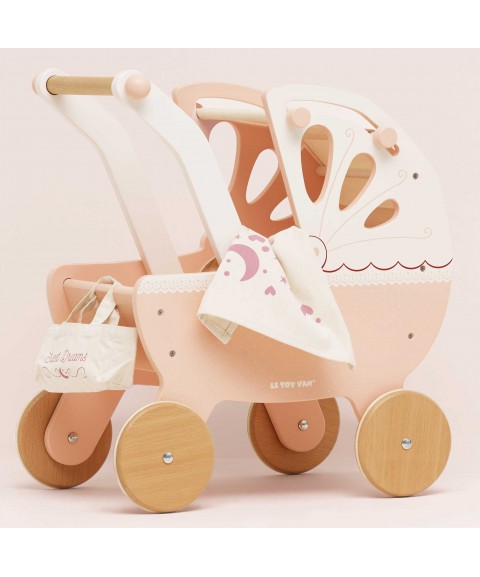 RETRO WOODEN DOLL PRAM
