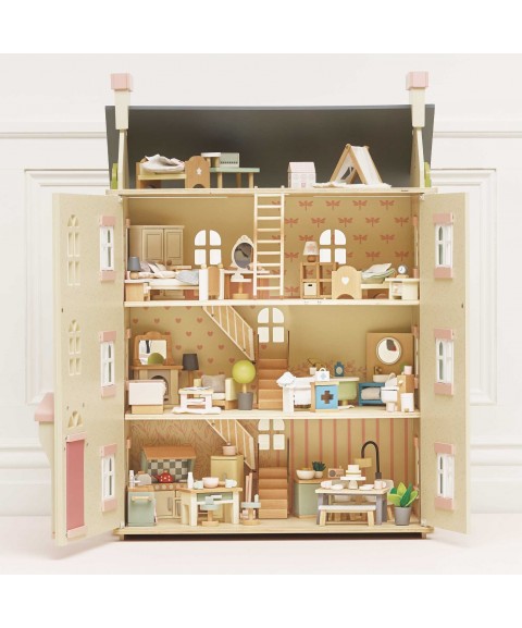 CHERRY TREE HALL WOODEN DOLLS HOUSE