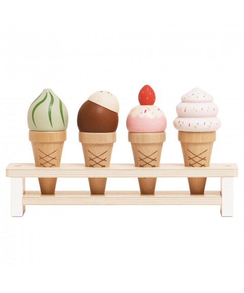 WOODEN ICE CREAM CONE SET
