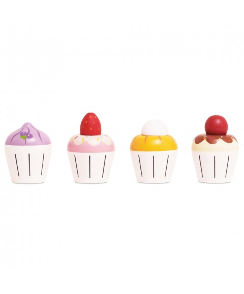 WOODE CUPCAKE PLAY FOOD SET