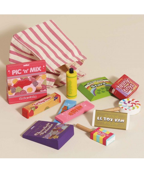BONBONS, FRIANDISES & POCHETTE EN TISSU