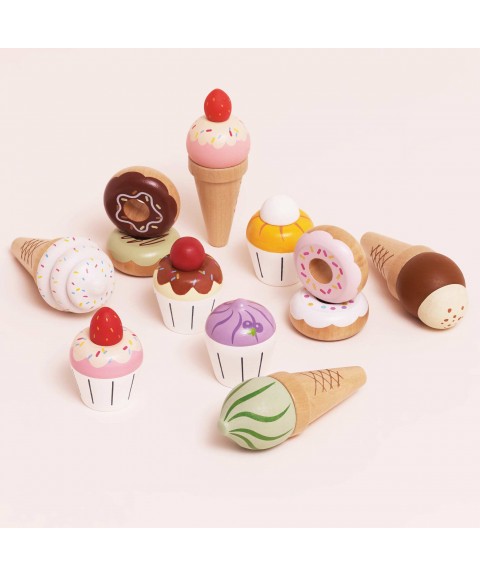 WOODEN ICE CREAM CONE SET