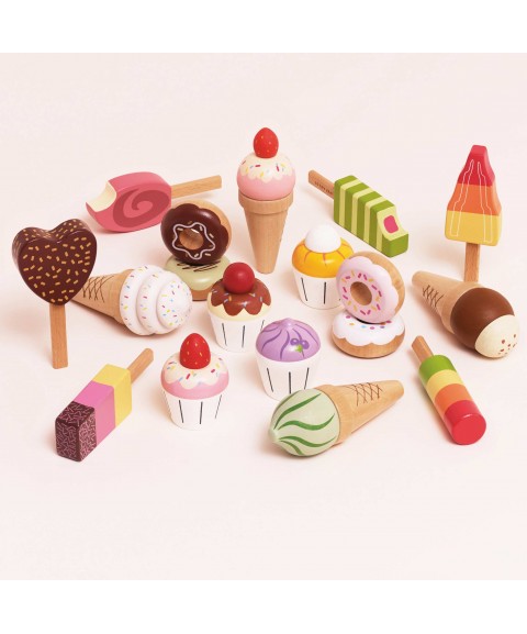 WOODEN ICE CREAM CONE SET
