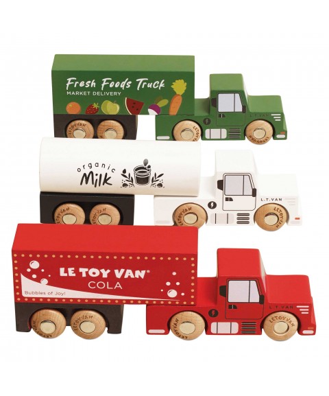 WOODEN TRAILOR TRUCK SET