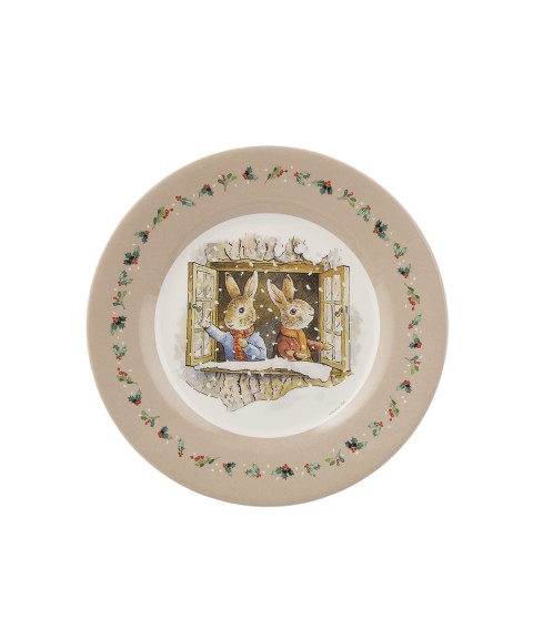 DESSERT PLATE PETER RABBIT WINDOW CHRISTMAS 