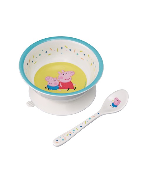 BOWL WITH SUCTION PAD AND SPOON PEPPA PIG