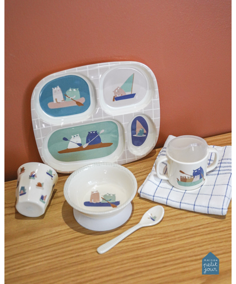 TASSE D'APRENTISSAGE ANTIDÉRAPANTE LES CHATS MARINS