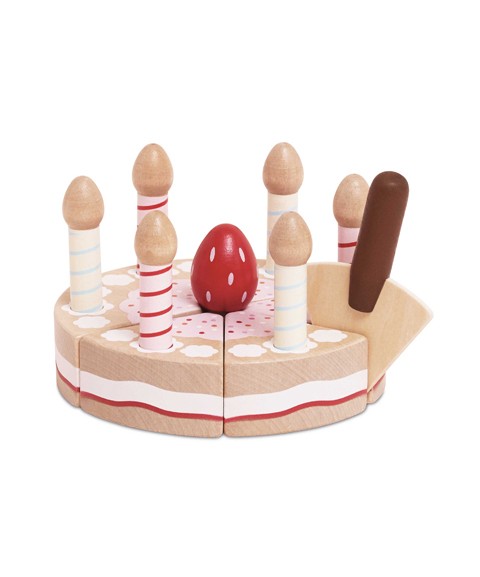 SLICEABLE BIRTHDAY CAKE & CANDLES - 8 PIECE (6) 