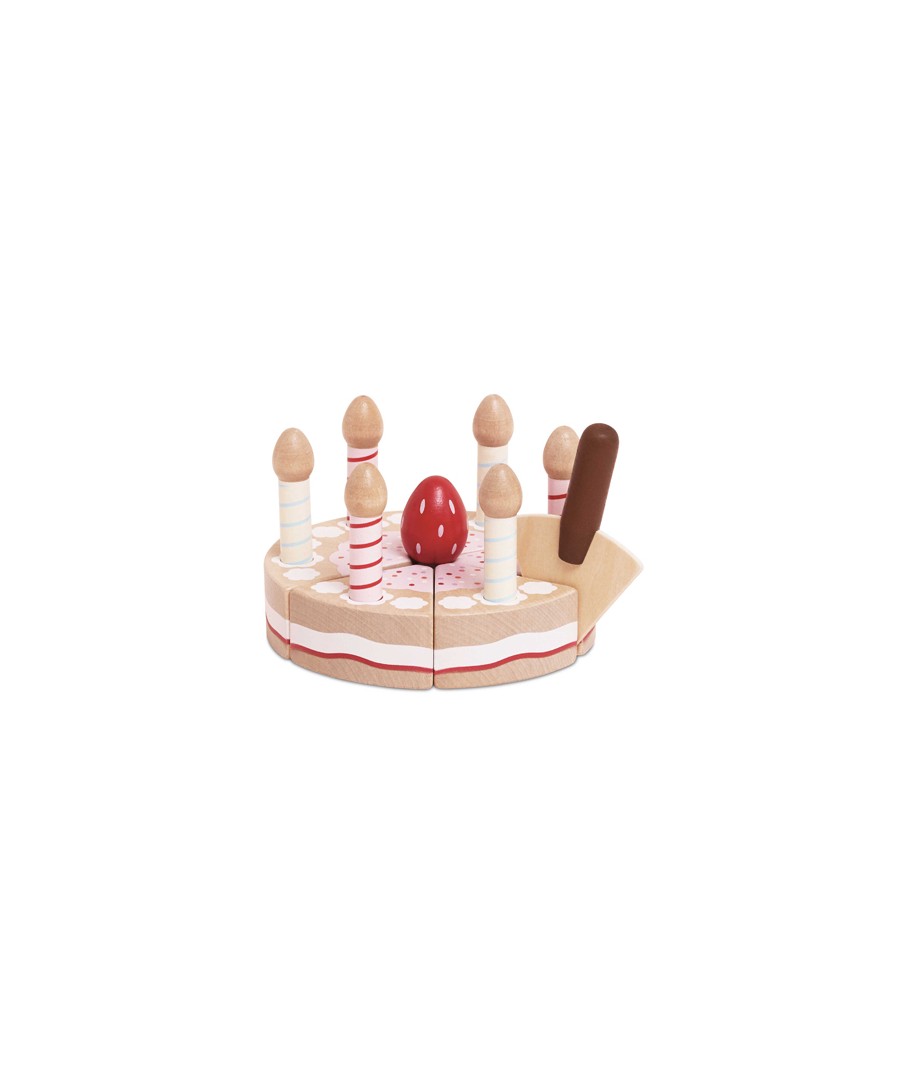 SLICEABLE BIRTHDAY CAKE & CANDLES - 8 PIECE (6) 