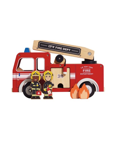 CAMION DE POMPIERS AVEC POMPIERS