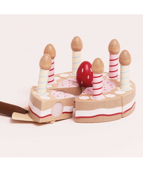 SLICEABLE BIRTHDAY CAKE & CANDLES - 8 PIECE (6) 