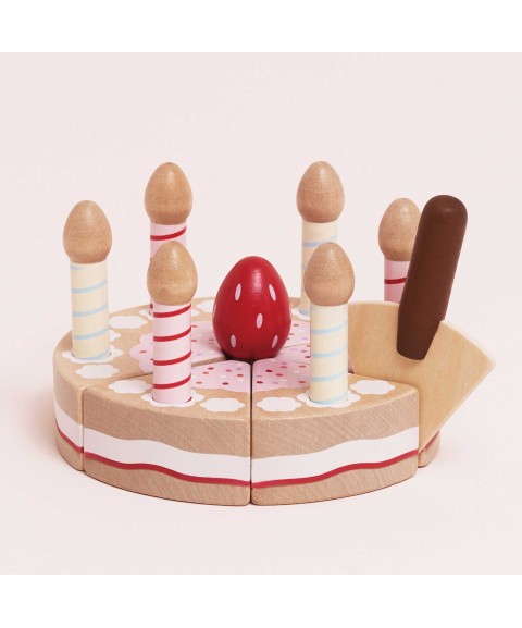 SLICEABLE BIRTHDAY CAKE & CANDLES - 8 PIECE (6) 