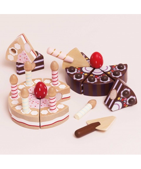 SLICEABLE BIRTHDAY CAKE & CANDLES - 8 PIECE (6) 