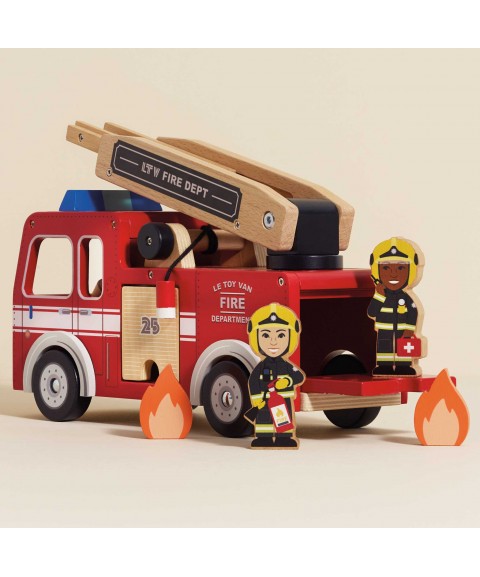CAMION DE POMPIERS AVEC POMPIERS