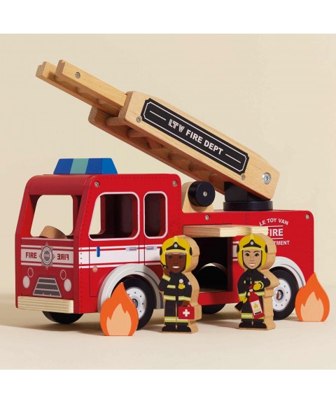 CAMION DE POMPIERS AVEC POMPIERS