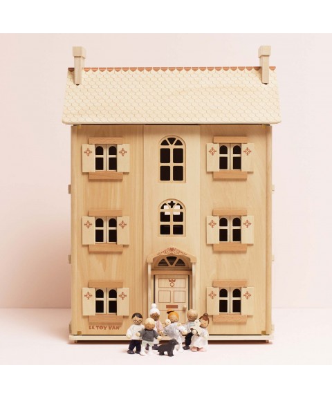 GRANDE MAISON DE POUPÉE EN BOIS NATUREL