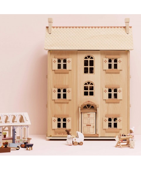 GRANDE MAISON DE POUPÉE EN BOIS NATUREL