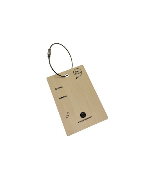 ÉTIQUETTE BAGAGE EN BOIS PICTO-COEUR