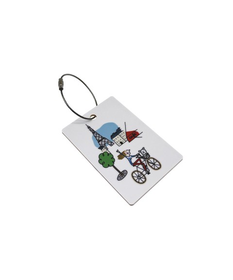 ÉTIQUETTE BAGAGE EN BOIS PARIS À VÉLO