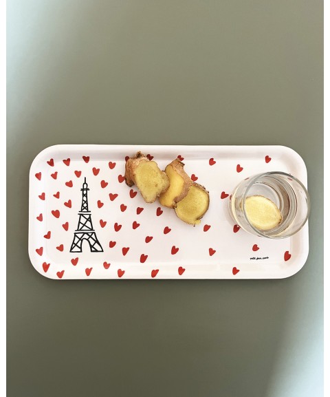 PETIT PLATEAU EN BOIS  TOUR EIFFEL "PICTO-COEUR"