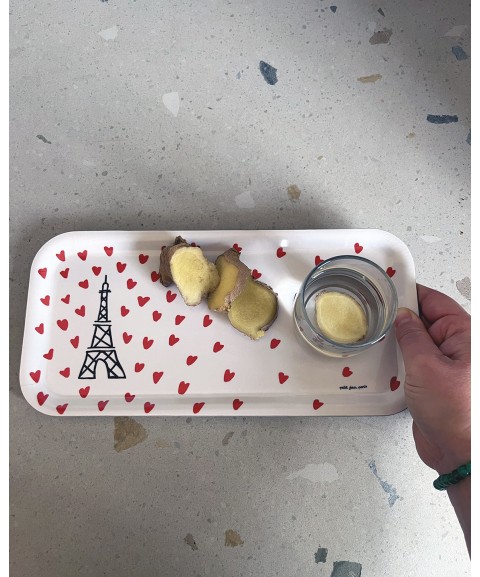 PETIT PLATEAU EN BOIS  TOUR EIFFEL "PICTO-COEUR"