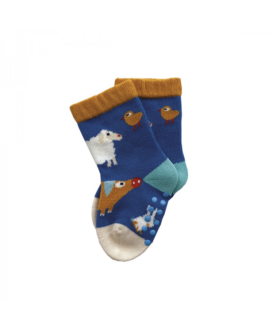 ANTI-SLIP BABY SOCKS 6-12 MONTHS THE FARM