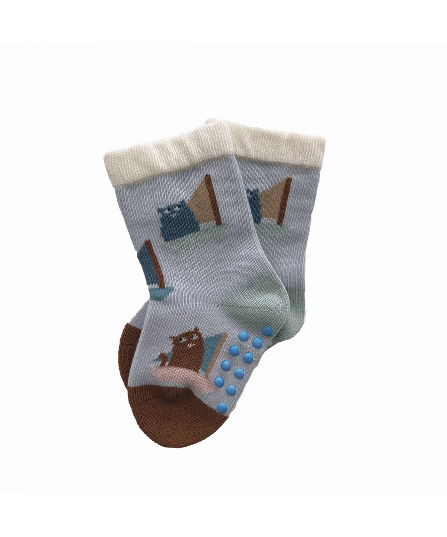 CHAUSSETTES ANTIDÉRAPANTES 6-12 MOIS LES CHATS MARINS