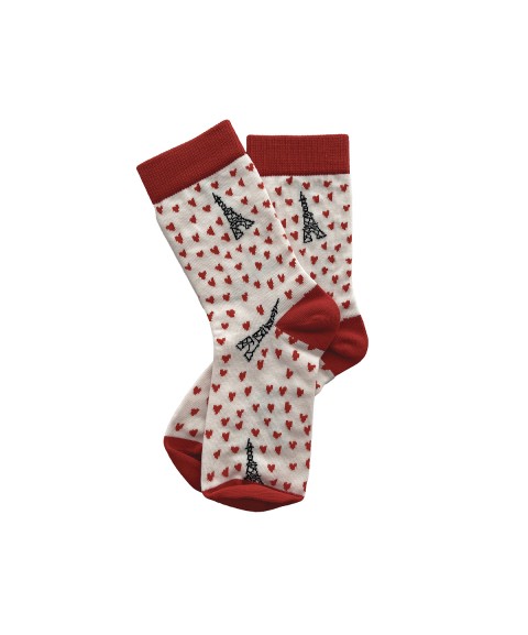 CHAUSSETTES 36/38 "PICTO - COEURS"