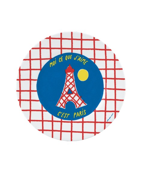 ASSIETTE TOUR EIFFEL MOI CE QUE J'AIME Ø20cm